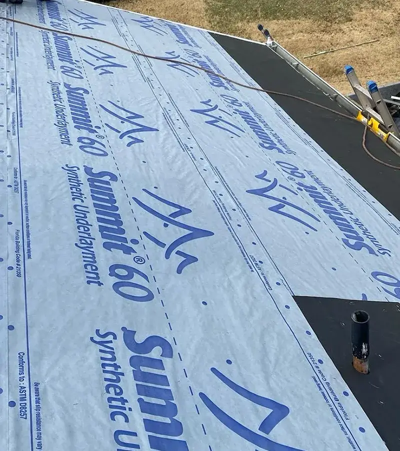 Brown metal standing seam roof installed in Millersville, MD.
