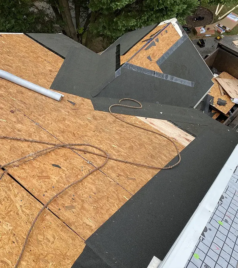 Copper colored metal roof in Gaithersburg, MD. 