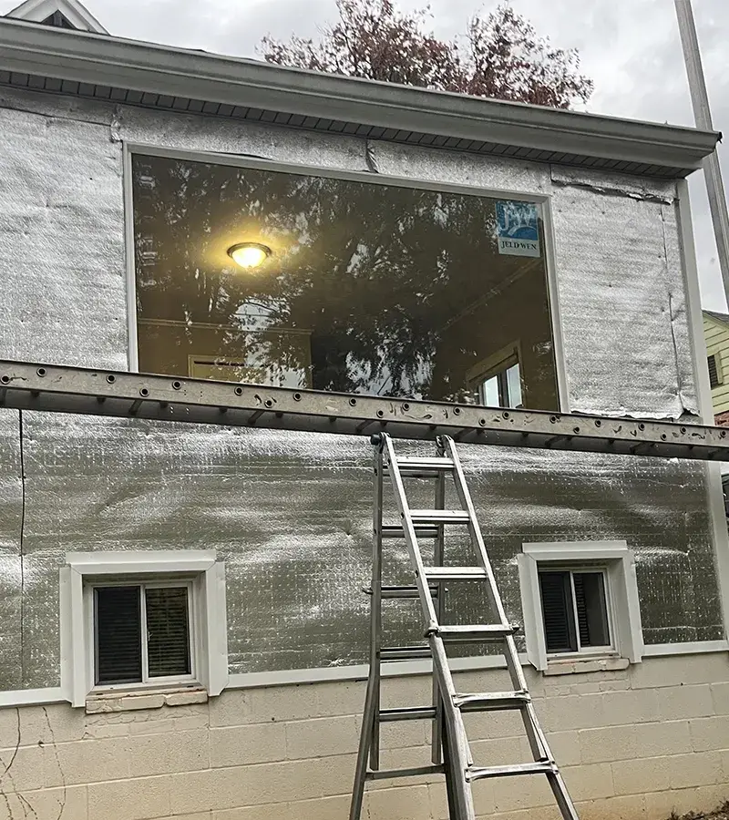 Copper colored metal roof in Gaithersburg, MD.