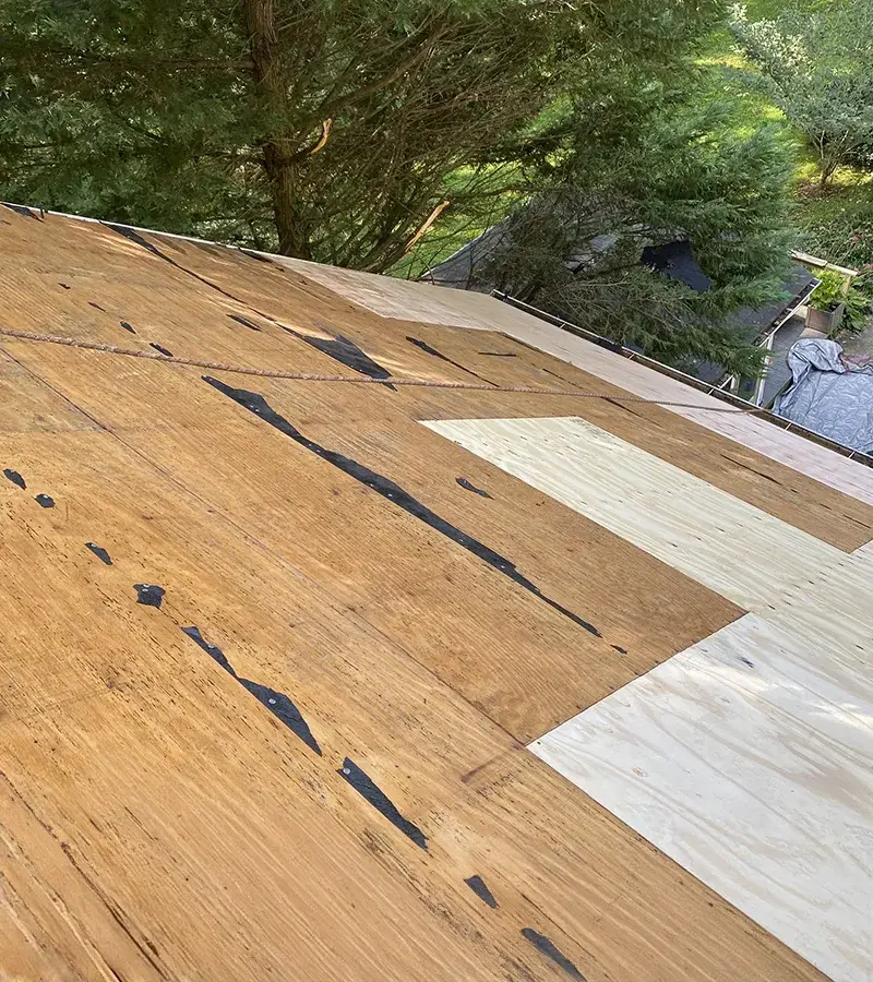 Brown metal standing seam roof installed in Millersville, MD.