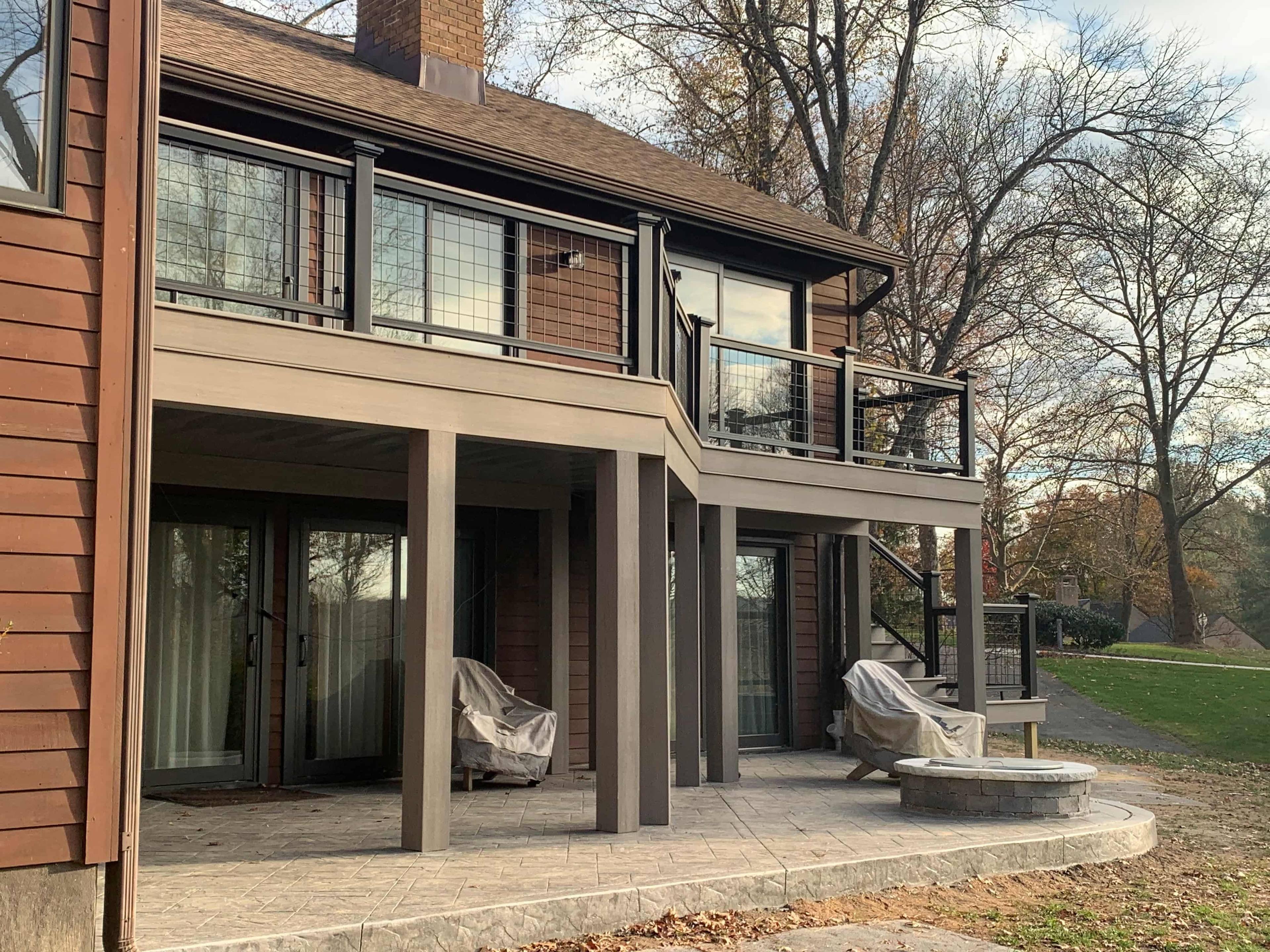Washington DC single family deck construction with Timbertech.