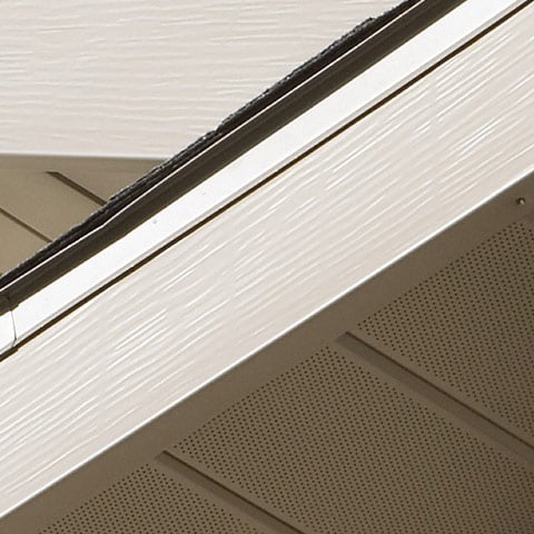 Exterior trim rake board. 