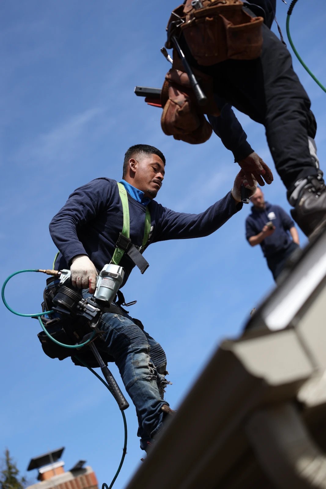 Capitol Improvements installing a new GAF Master Elite certified roofing system. 