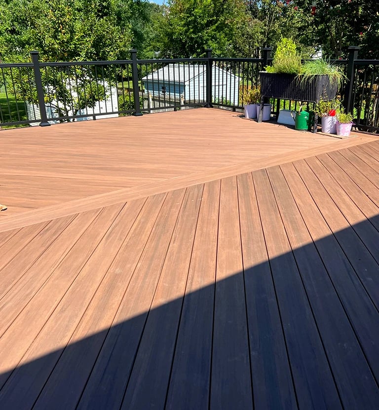 PVC decking board deck in Bowie, MD.