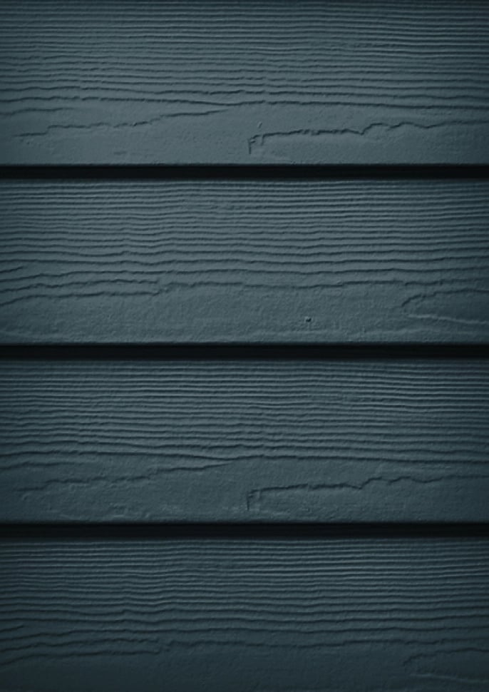 James Hardie Evening Blue plank siding on a home's exterior