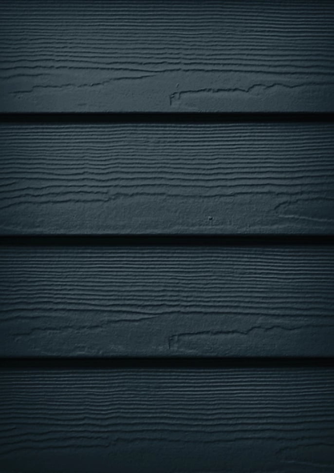 James Hardie Seep Ocean plank siding on a home's exterior